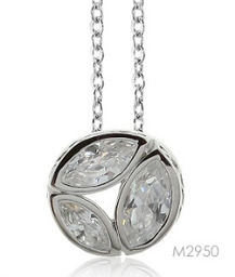 [M2950 Classics] M2950, Pendant Silver. 925,  White Zircone Rhodium Plated,  Smplicity Collection