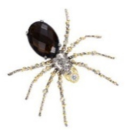 [A1248 Garden of Babylon] A1248, Brooch Silver925, White Topaz, Smokey Quartz,  Hand Made