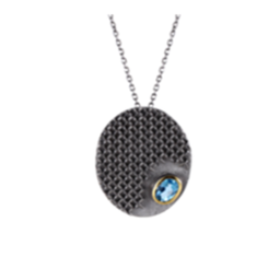 [N5269 Garden of Babylon] N5269, Necklace Silver 925,  Swiss Blue Topaz,  Hand Made
