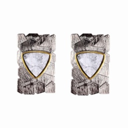 [V5440 Garden of Babylon] V5440, Earrings Silver 925,  White Drusy,  Hand Made