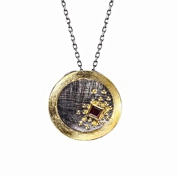 [N5389 Garden of Babylon] N5389, Necklace Silver 925,  Garnet,  Hand Made