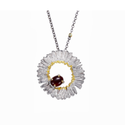 [N5387 Garden of Babylon] N5387, Necklace Silver 925,  Garnet,  Hand Made