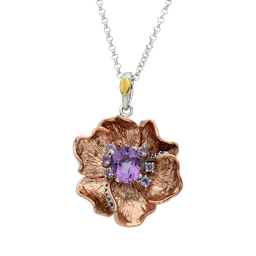 [N6211 Garden Of Babylon] N6211, Necklaces,  Silver 925,  Rose Gold Plated,  Amethyst ,  Hand Made