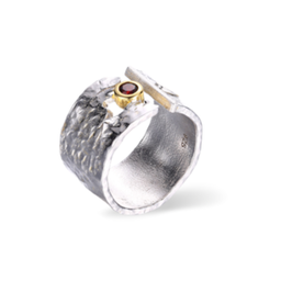 U4043, Ring Silver 925, Garnet,Hand Made