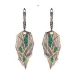[V5463 Garden of Babylon] V5463 Earrings Silver 925, IPBlack, IPGold, Spinel, Hand Made
