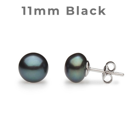 [V5342 Studs Pearl's] V5342, Earrings Silver 925,   Pearl black color 10-11mm