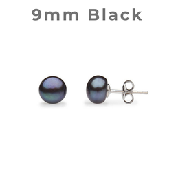 [V5308 Studs Pearl's] V5308,  Earrings Silver 925,  Black Pearl 8- 9 mm