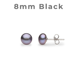 [V5314 Studs Pearl's] V5314,  Earrings Silver 925,  Black Pearl 7- 8 mm