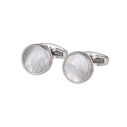 [A1279 Men's Collection EXTRA] A1279, Stainless steel cufflinks with white mother of pearls.