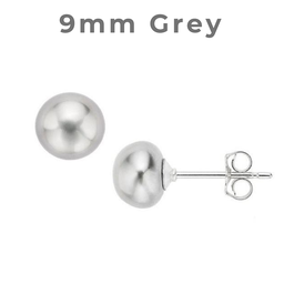 [V5307 Studs Pearl's] V5307, Earrings Silver 925,   Grey color Pearl 8 - 9 mm