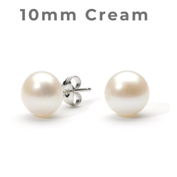 [V5298 Studs Pearl's] V5298, Earrings Silver 925,   Ivory White Pearl 9 - 10mm