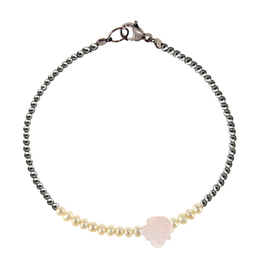 [B2417 Pearl Collection] B2417,  Bracelet Silver 925,  fresh water pearl,  quartz rose pearl