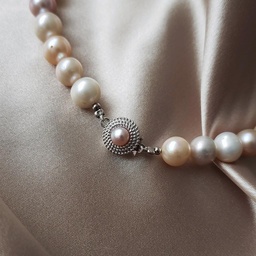 [N5504 Pearl Collection] N5504, Necklace,  Fresh water pearl grey & peach color