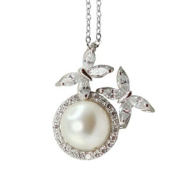 [M3118 Pearl Collection] M3118, Pendant Silver 925 ,   Zircon,   White Pearl SW