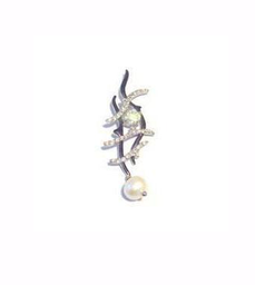 [M2985 Pearl Collection] M2985, Pendant Silver,  925,   White WF Pearl&Zircon