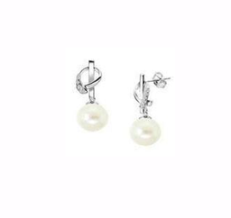 [V3353 Pearl Collection] V3353, Earrings Silver,  925,   White Zircone,   Cream WF Pearl