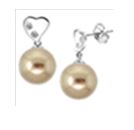 [V3335 Pearl Collection] V3335, Earrings Silver,  925,   White Zircone,   Bronx WF Pearl