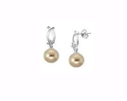 [V3347 Pearl Collection] V3347, Earrings Silver,  925,   White Zircone,   Bronx WF Pearl