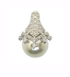 [M3243 Pearl Collection] M3243, Pendant Silver,  925,   White WF Pearl&Zircone