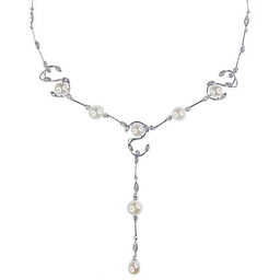 [N3151 Pearl Collection] N3151, Necklace Silver 925,   Zircon,   Fresh Water Pearl,  Pearl Collection