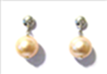 [V3840 Pearl Collection] V3840, Earrings Silver,  925,   White Zircone,   Cream WF Pearl