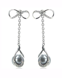 [V3398 Pearl Collection] V3398, Earrings Silver,  925,   White Zircone,   Shell Pearl,   Pearl Collection