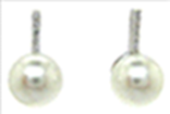 [V3582 Pearl Collection] V3582, Earrings Silver,  925,   White Zircone & WF Pearl