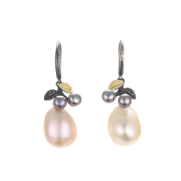 [V5865, Pearls] V5865.Pearls.Earrings .Silver  925