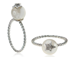 [U3232 Pearl Collection] U3232, Ring Silver,  925,   White WF Pearl&Zircone