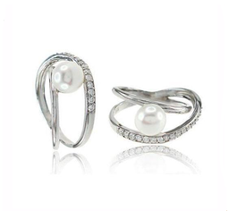 [U3071 Pearl Collection] U3071, Ring Silver,  925,   White Zircone,   White Fresh water Pearl,   Pearl Collection