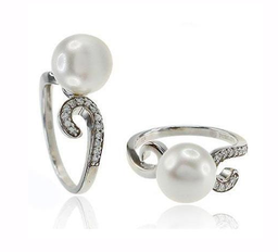 [U3123 Pearl Collection] U3123, Ring Silver,  925,   White Zircone,   White Shell Pearl,   Pearl Collection