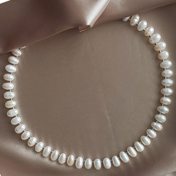 [N5081 Pearl Collection] N5081/Necklace Silver 925,  FWP, White,47+2cm