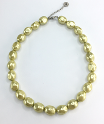 [N3402 Pearl Collection] N3402, Necklace S,  Steel 316L Green Shell Pearl