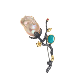[A1270, Pearls] A1270 Pearls Brooch Silver 925
