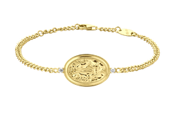 [B3005  Virgen Maria] B3005,Virgen Maria, Bracelet Silver 925,18K Gold Plated , White CV
