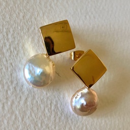 [V6001 S.Steel] V6001,Earrings,S.Steel, F W Pearl
