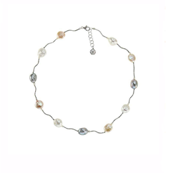 [N4268 Pearl Collection] N4268, Necklace Silver925,   Fresh Water Pearl white&grey color