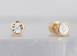 [EDG147173YG Gold & Diamond] EDG147173YG,Earrings 14K,1.4g,Dia,0.052ct,I,I,J,2 pcs