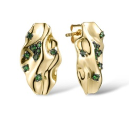 [EGD315399 Gold & Diamond] EGD315399,Earrings,Gold 14K,2.7g,Green Garnet  0.24ct