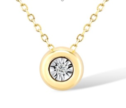[NGD300248YG Gold & Diamond] NGD300248YG ,Necklace Gold 14K,0.736g,Dia 0.019ct,SI,H,Diamond 0.019ct