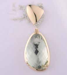 [NGD316588 Gold & Diamond] NGD316588,Necklace,Gold 14K,1.75g,Dia 0,0196ct,SI,H,Green Amethyst 6.73ct
