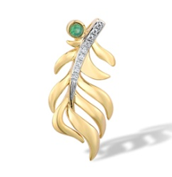 [NGD316208 Gold & Diamond] NGD316208 Necklace,Gold 14K,1.11g,Dia 0.0246ct Emerald 0.023ct