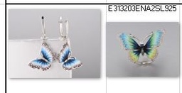 [V6011 Art Nouveau New Arrive 2023] V6011,Earrings, 925 Sterling Silver, Cubic Zirconia, Matt Enamel