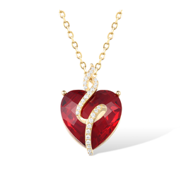 [N6401 Sweetheart  New Arrive 2023] N6401,Sweetheart Red Crystal,White Cubic Zirconia Pendant