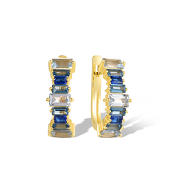 [V6017 Everyday Essential] V6017,Ocean Blue Ombre, Earrings, Silver 925, Cubic Zirconia