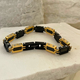 [B3013 Men's Collection] B3013, Gold & Black Plated