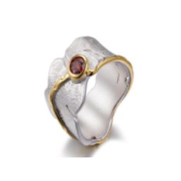 [U4211 Garden of Babylon] U4211, Ring Silver 925 , Garnet,  Hand Made