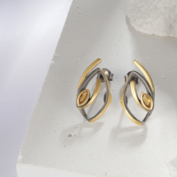 [V6036 Garden of Babylon] V6036, Earrings Silver 925, Citrine,  Hand Made