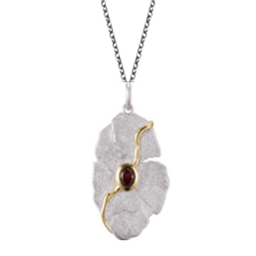[N6411 Garden of Babylon] N6411, Necklace Silver 925,  Gold Plated,  Garnet ,  Hand Made