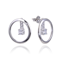 [V5853,Everyday Essential] V5853,Earrings,Silver 925,Rhodium Plated ,Cubic Zircon